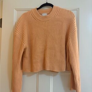H&M Ribbed Crew Neck Sweater - Soft Peach